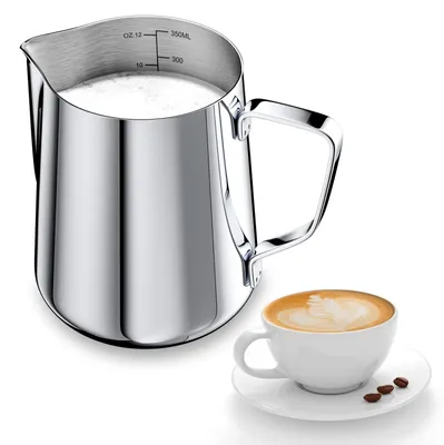 Milchaufschäumkännchen 350 ml Edelstahl 304, Barista-Milchkännchen