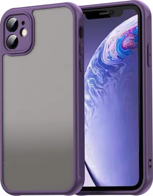 Obrázek produktu pro Pouzdro pro iPhone 11, průsvitná matná zadní strana s ochranou fotoaparátu, nárazuvzdorné ochranné pouzdro Fialová