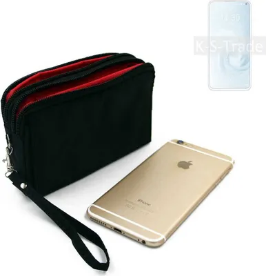 Produktbild von K-S-Trade Schutz Hülle Handy Hülle kompatibel mit Meizu 17 Pro Gürteltasche Travelbag Handytasche mit Zusatzfächern, schwarz