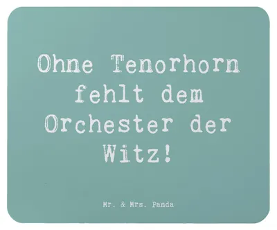 Produktbild von Mr. & Mrs. Panda Mousepad Spruch Tenorhorn Witz - Meeresbrise - Geschenk, Instrument, laptop, Musiker, Musik, Mauspad, solistisch, gummi, pc mausunterlage, Lernen