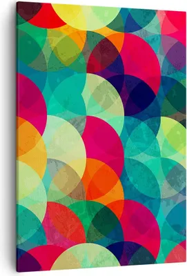 Produktbild von Bild auf Leinwand - Leinwandbild - Einteilig - Farben Räder Abstraktion - 50x70cm - Wand Bild - Wanddeko - Wandbilder - Leinwanddruck - Wanddekoration - Leinwand bilder - Wandbild - PA50x70-4701