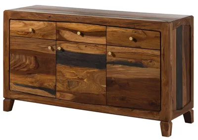Immagine prodotto di MASSIVMOEBEL24 | ANCONA #222 Credenza in legno di sheesham - laccato / marrone scuro 140x45x80