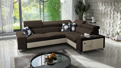 Produktbild von Kaiser Möbel s Ecksofa mit Schlaffunktion MELODY II, Tauro/Freya Beige/Braun Rechts