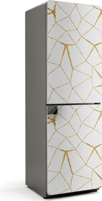 Produktbild von Geometrisches Linienmuster – Magnetische Kühlschrank Abdeckung – Dekorfolie magnetisch Küche – Kühlschrank Magnet Deko – selbstklebende Magnettafel – Magnetfolie für Kühlschranktür – 60x190 cm