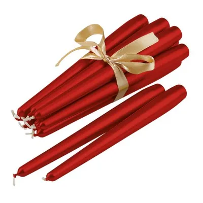 Produktbild von Tafelkerzen 'Aurora' in Rot, 12er Packung, Höhe: 25 cm