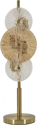 Obrázok produktu pre Stolná lampa Mauro Ferretti Osaka – sklo, železo, zlatá, číra, 20 x 18 x 66 cm