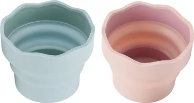 Image de 2 gobelets pour pinceaux, mini-gobelets pliables en silicone pour peinture aquarelle/acrylique, plein air et plage