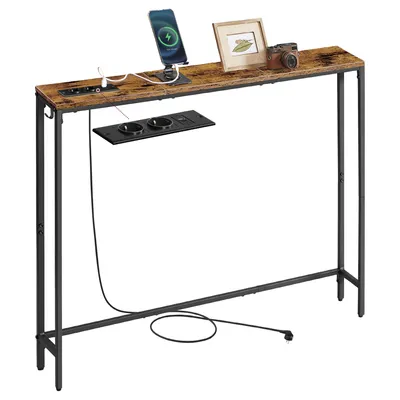 Produktbild von VASAGLE Sofatisch, Flurtisch, schmales Design, 15 x 100 x 80 cm, mit Ladestation