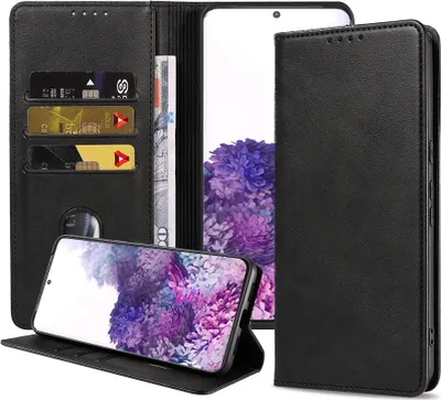 Produktbild von Smartphonica Samsung Galaxy S20 kunstleren hoesje met  magnetische sluiting en pashouders book case - zwart