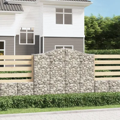Produktbild von "SALE 2026"Gabionenkörbe - Moderne und langlebige - Gabionen mit Hochbogen - 6 Stk. 200x50x160/180cm Verzinktes Eisen Promotion827737 - Beete