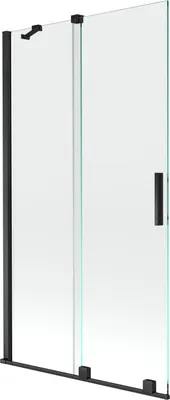 Zdjęcie produktu dla Mexen Velar parawan nawannowy 2-skrzydłowy rozsuwany 100 x 150 cm, transparent, czarny - 896-100-000-01-70