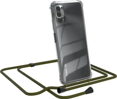 Produktbild von EAZY CASE Handykette kompatibel mit Xiaomi Redmi Note 10 5G, Handyhülle mit Umhängeband, Handykordel, Schutzhülle Clear, Band in Grün
