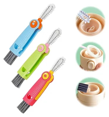 Produktbild von 3-teiliges 3-in-1 Reinigungsbürsten-Set für Becherdeckel und Flaschen