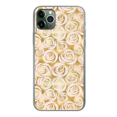 Produktbild von MuchoWow® Handyhülle Schutzhülle Hülle für iPhone 11 Pro Max Marmor - Gold - Rosen - Muster Silikon Softcase Handy Hülle - Schutz