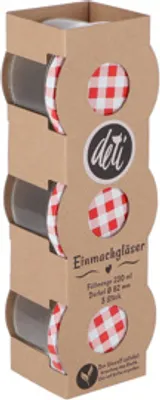 Immagine prodotto di Set di barattoli per marmellata 3 23 cl assortiti | 3 pezzi