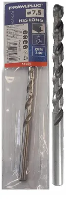 Produktbild von RAWLPLUG Verlängerter HSS-Bohrer Metall Alu Blech 7,5x156mm