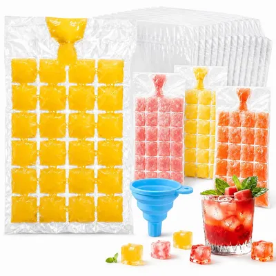 Productafbeelding van IJsworstzakken - 480 stuks zelfsluitende ijszakken - Geschikt voor whisky cocktails en waterijs - Set van 20 stuks met trechter