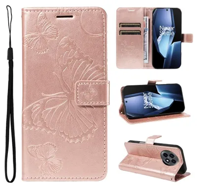 Produktbild von OnePlus 13R Hülle - Coverup Schmetterlinge Klapphülle - Roségold