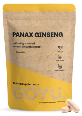 Productafbeelding van Goyu Panax Ginseng Extract Capsules – Ginsengwortel 10:1 (60 capsules)