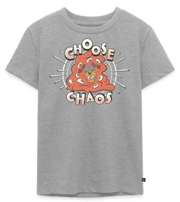 Produktbild von Spreadshirt Minions Motto Choose Chaos Kinder Premium T-Shirt, 122/128 (6 Jahre), Grau meliert