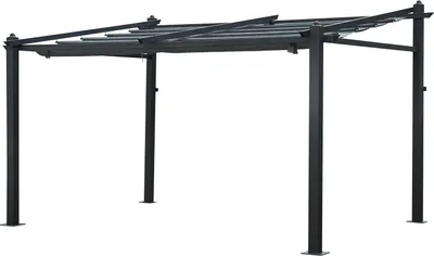 Produktbild von Wandpergola 3 × 4m FRÉJUS grau - Aluminiumstruktur