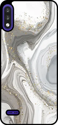 Produktbild von Smartphonica Handytasche geeignet für LG K22 mit Marmordruck - TPU zurück Abdeckung Fall Marmor Design - Silber