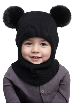 Immagine prodotto di Berretto invernale antivento per bambini da 0,5 a 6 anni, berretto termico in maglia, adatto a bambine e bambini, colore nero