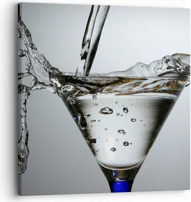 Produktbild von Bild auf Leinwand - Leinwandbild - Glas Wasser Mineralwasser Blasen - 30x30cm - Wand Bild - Wanddeko - Leinwanddruck - Bilder - Kunstdruck - Wanddekoration - Leinwand bilder - Wandkunst - AC30x30-0388