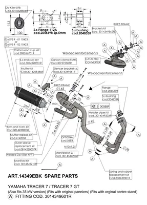 Image de Support de fixation pour échappement LeoVince, compatible avec Yamaha Tracer 700