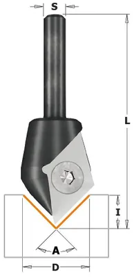 Produktbild von IGM | V-Nutfräser 90° Ø23x11 / Schaft Ø8 mm