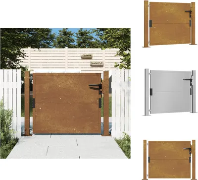 Immagine prodotto di vidaXL Cancello da giardino 105x80 cm in acciaio corten - Cancelli da giardino