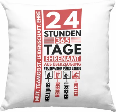 Produktbild von Trendation - Freiwillige Feuerwehr Deko-Kissen mit Füllung 40x40 geschenk Feuerwehrmann (Rosa)
