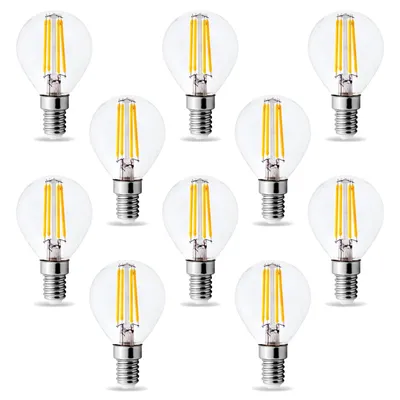 Obrázok produktu pre 10× LED žiarovka FILAMENT 230 V E14 G45 4 W teplá biela