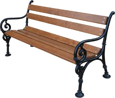 Produktbild von Casa Padrino Jugendstil Gartenbank mit Armlehnen Braun / Schwarz 150 x 40 x H. 76 cm - Gartenmöbel