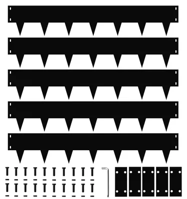 Image de Bordures de jardin en acier, lot de 5, hauteur 18 cm. Bordures décoratives flexibles pour allées de jardin