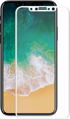 Productafbeelding van Apple iPhone XS, 3D gehard glas, beschermfolie voor het scherm, hoesjes, case, wit