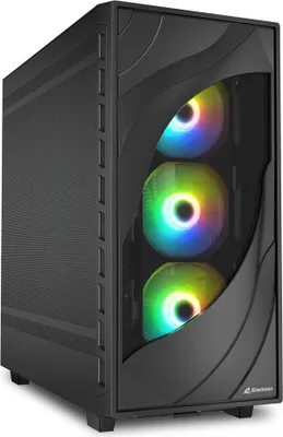 Produktbild von Sharkoon AK2, Midi Tower, PC, Schwarz, ATX, micro ATX, Mini-ITX, Metall, 17 cm