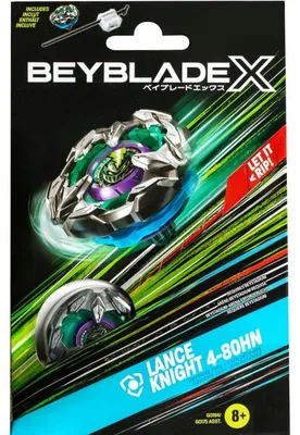 Image de Toupie beyblade x lance knight 4-80hn - type defense - pack toupie et lanceur - hasbro g0184