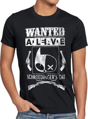 Produktbild von style3 Wanted Schroedinger's Katze Herren T-Shirt sheldon, Größe:4XL, Farbe:Schwarz