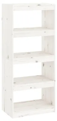 Obrázek produktu pro vidaXL Knihovna/rozdělovač pokojů bílý 60x30x135,5 cm z masivního borovicového dřeva
