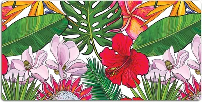 Produktbild von Schreibtischmatte Tischunterlage 100x50 cm Mauspad - Farbenfrohe Blumen
