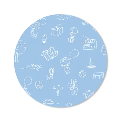 Produktbild von MuchoWow® Mauspad Mousepad Muster - Geburt - Blau 20x20 cm - Mousepads - Maus Mat - Pad - Mausunterlage - Schreibtischmatte