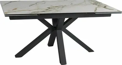 Zdjęcie produktu dla Stół rozkładany COLUMBUS CERAMIC 160(240)x90 biały/czarny mat