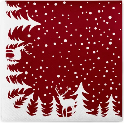 Produktbild von Sovie HORECA Weihnachtsserviette Marvin in Bordeaux aus Linclass® Airlaid 40 x 40 cm, 50 Stück