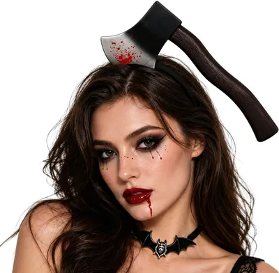 Zdjęcie produktu dla Opaska na głowę z motywem topora – akcesoria do kostiumów horror, opaska na Halloween, akcesoria do kostiumów zombie, impreza karnawałowa