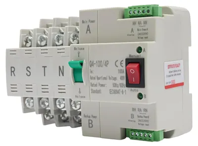 Produktbild von Automatischer Netzumschalter ATS - 4P100A Fehlerstromschutz (RCD) - Dual Power - 4-polig - 220V - Unterbrechungsfreier Betrieb