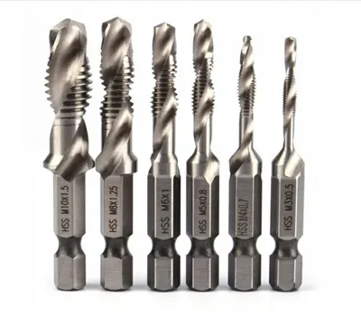 Productafbeelding van Silver Boorstiften met schroefdraad, 6 stuks.