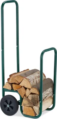 Produktbild von Grüner Brennholzwagen mit Gummireifen
