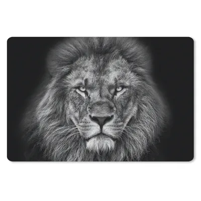 Produktbild von MuchoWow® Mauspad Mousepad Tiere - Löwe - Schwarz - Weiß - Porträt 27x18 cm - Mousepads - Maus Mat - Pad - Mausunterlage - Büroartikel - Desk Matten