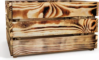 Produktbild von Lermowood Holzkisten Box0542 50 x 40 x 28cm Geflammt | Dekokisten aus Holz Massive Holzkiste Regalkiste Weinkiste